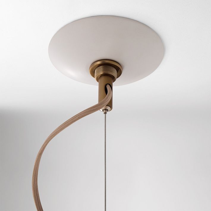 Alvian Linen Pendant Light - Adjustable Ball Dining Table Lighting