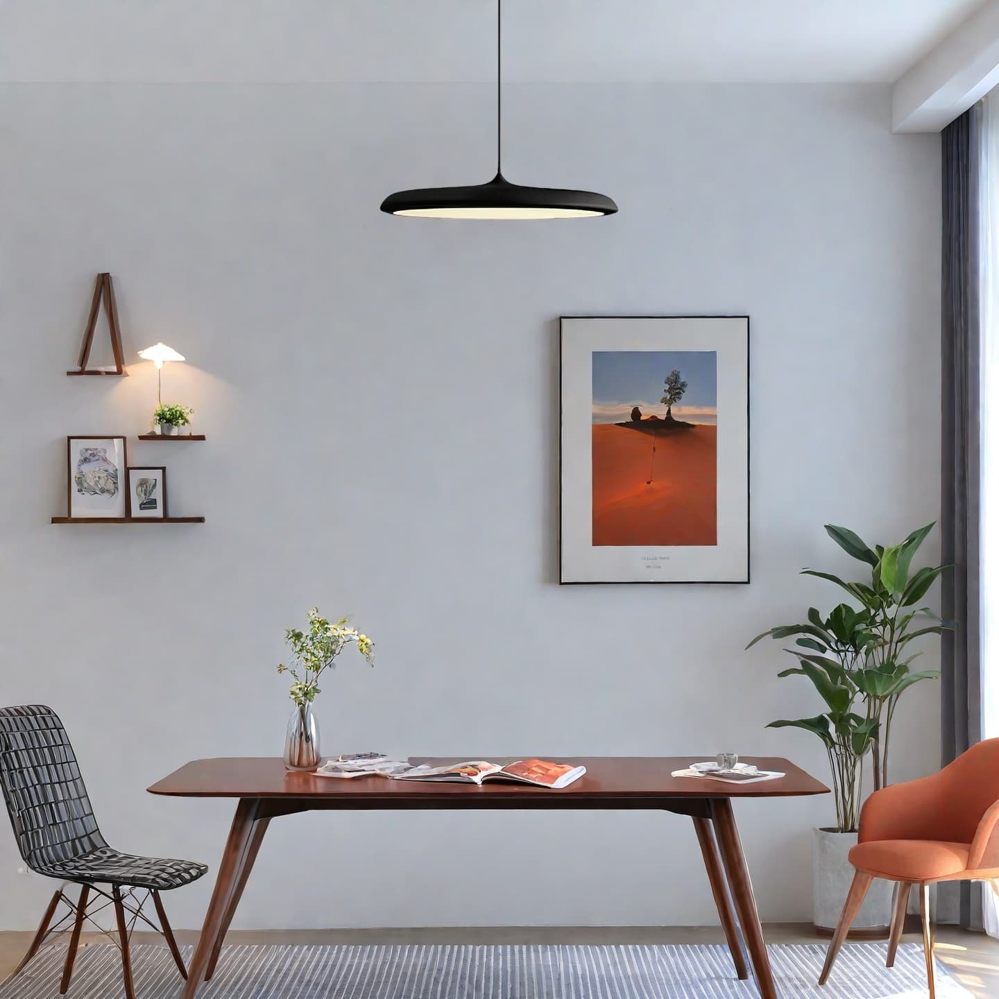 Macaron Pendant Light - Contemporary Dark Blue Metal Acrylic Decor