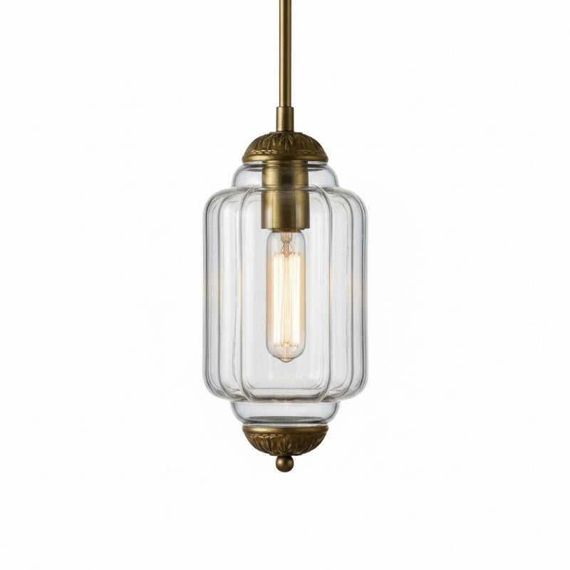 Suspension Eloise en verre laiteux – Lampe vintage fine pour salon