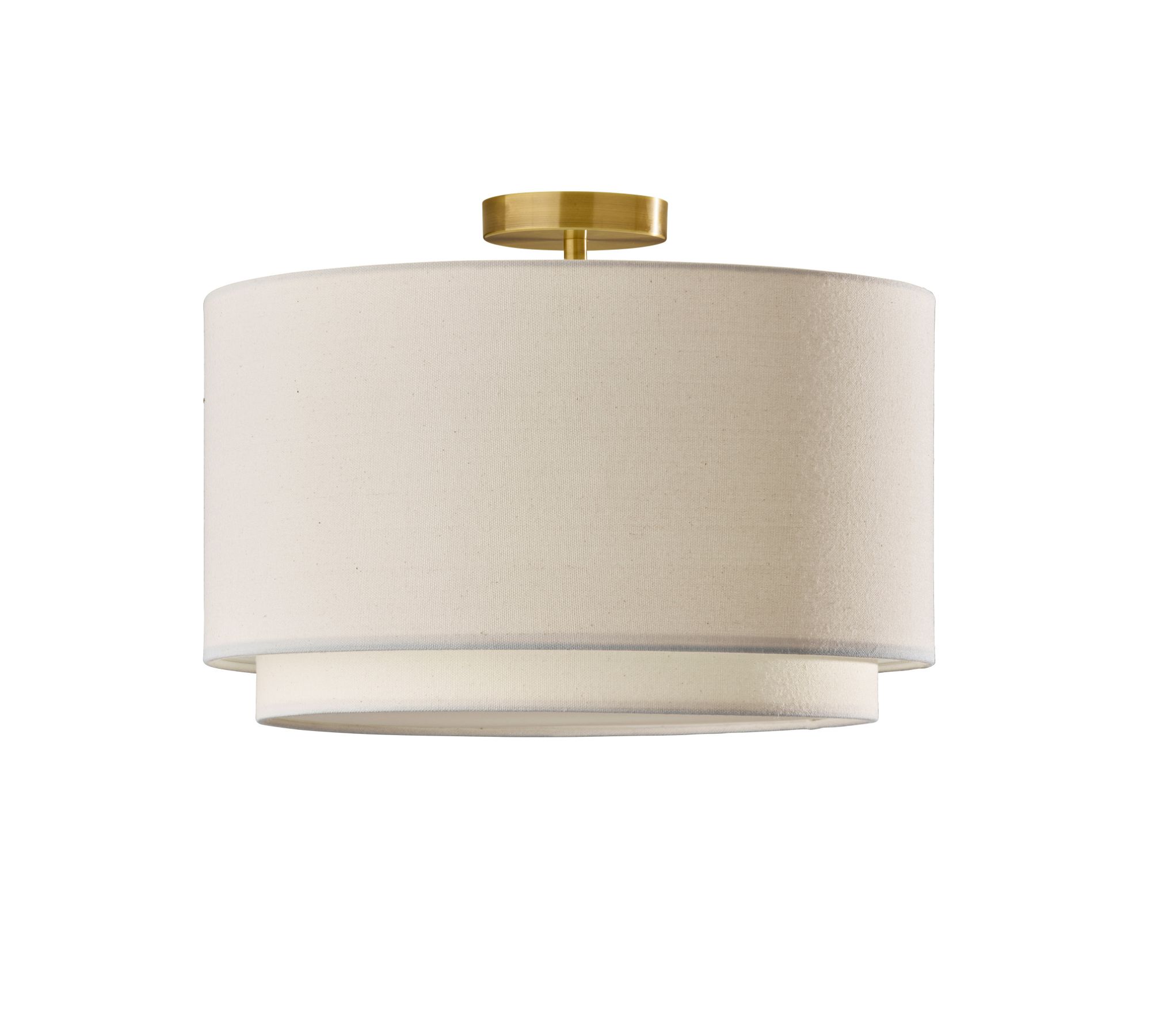 Dumora Double Layer Ceiling Lamp - Fabric Drum Shade for Living Room