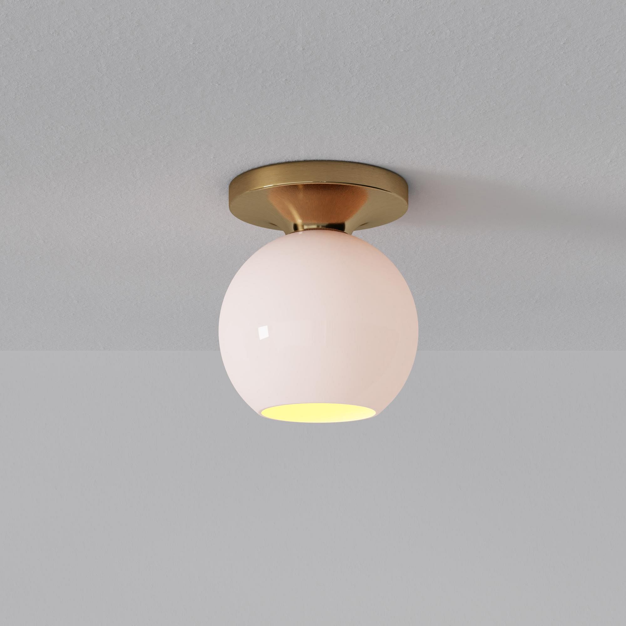 Selvion Modern Globe Ceiling Light - Damp-Rated Bathroom Lighting - Luxe Glass Shade