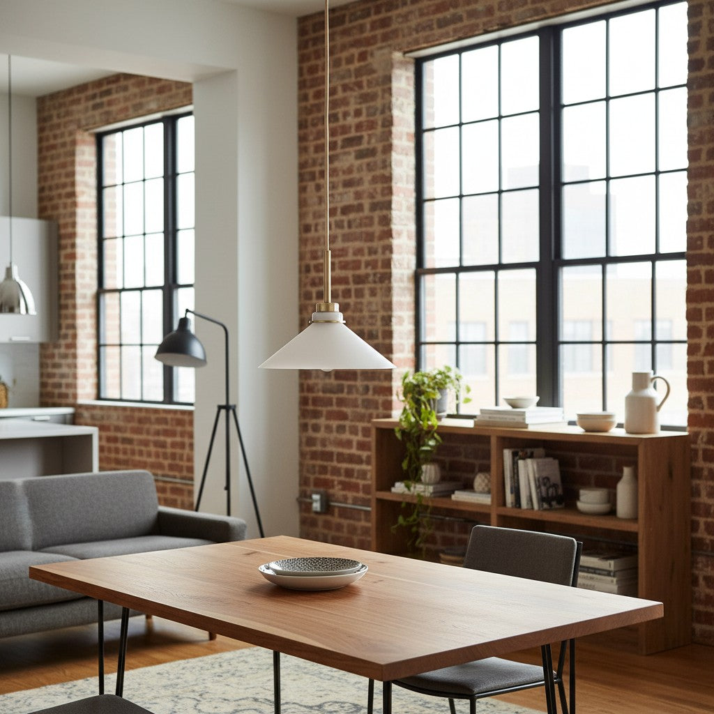 Aurenza Modern Farmhouse Pendant Light - Adjustable Shade for Warm Ambiance