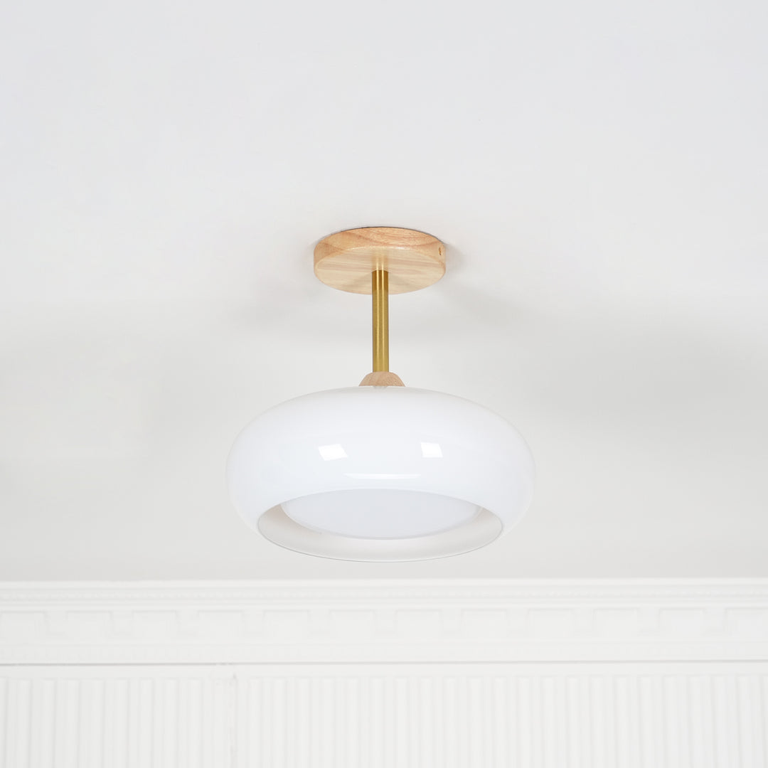 Bauhaus Pot Ceiling Light – Retro Glass Flush Mount for Modern Homes