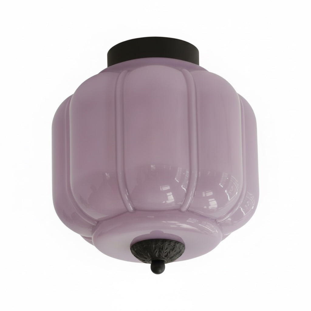 Vintage Eloise Milk Glass Flush Mount Ceiling Light - Vintage Charm Soft Glow