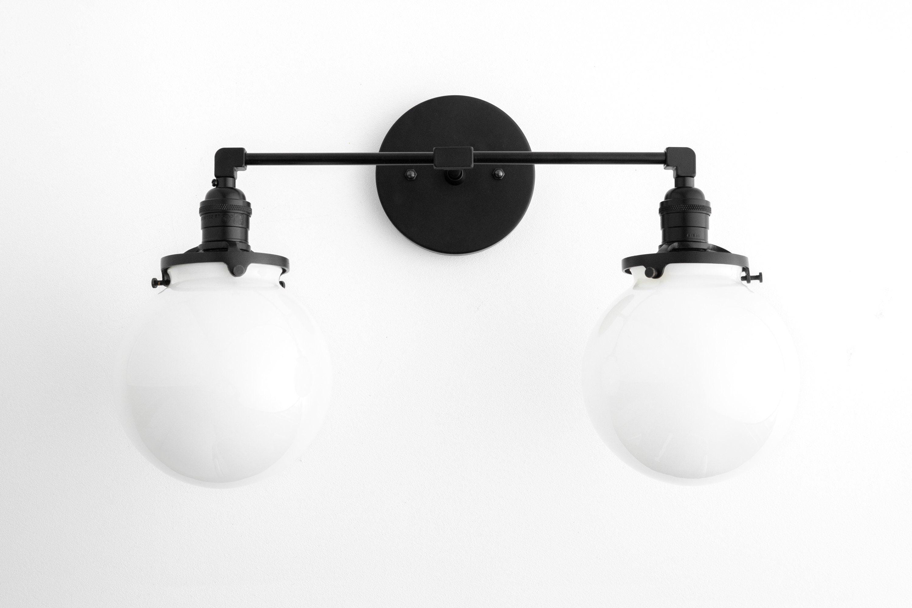 Lumio Globe Glass Globe Vanity Light - Modern Two Light Bathroom Sconce