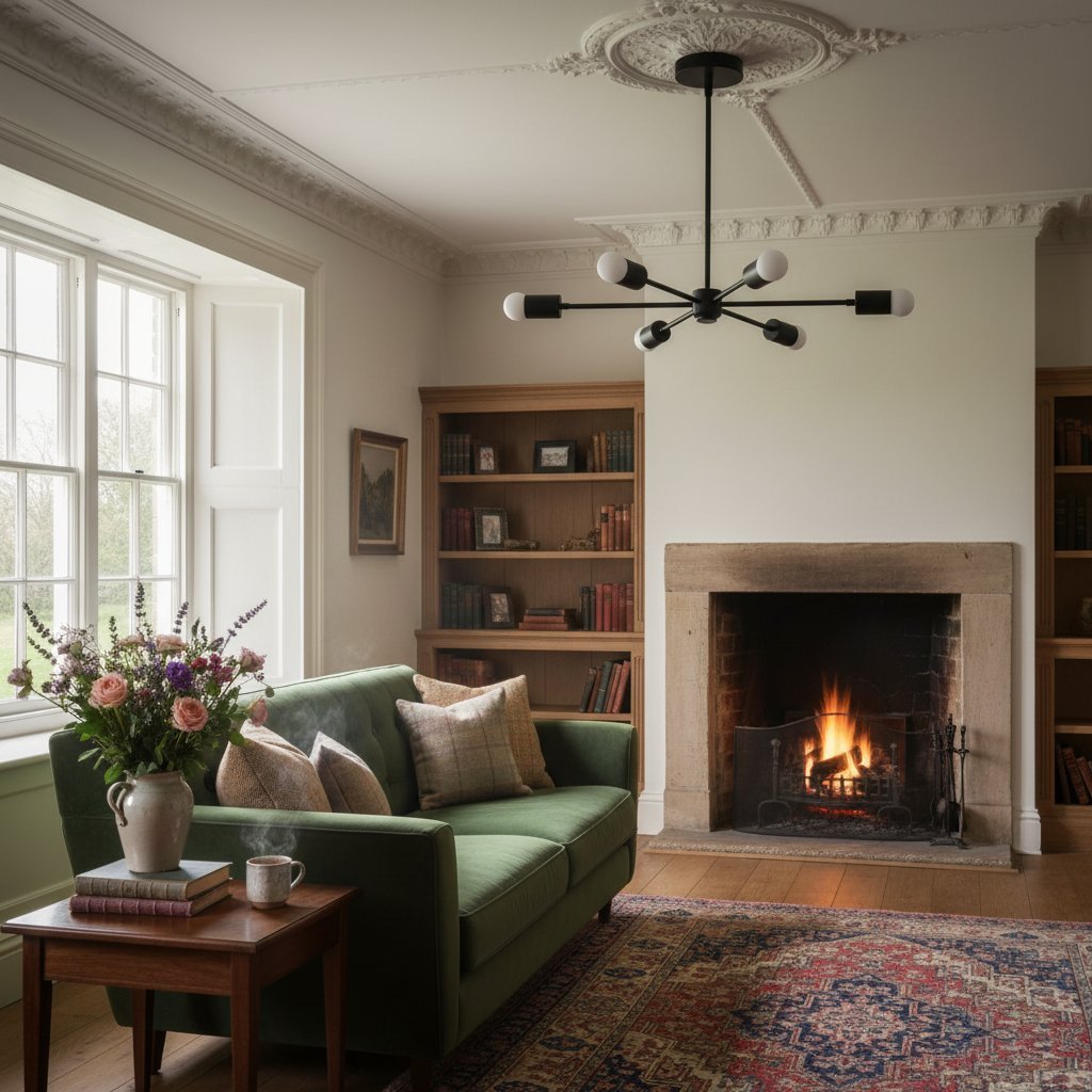 Mobilux Line Mid Century Modern Chandelier - 6 Heads Hanging Ceiling Light