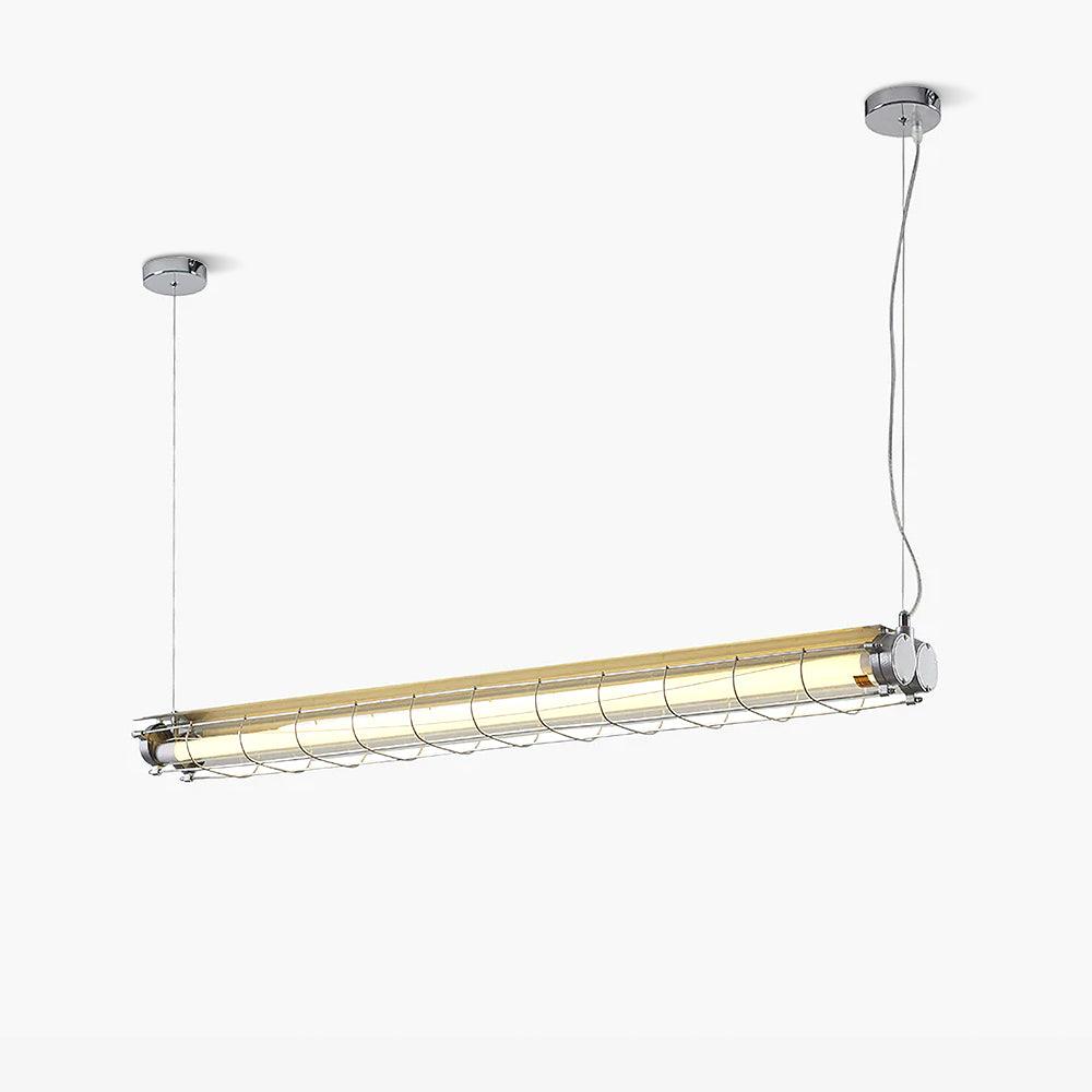 Handcrafted Glass Channel-Set Diffusers Linear Chandelier Sleek Design