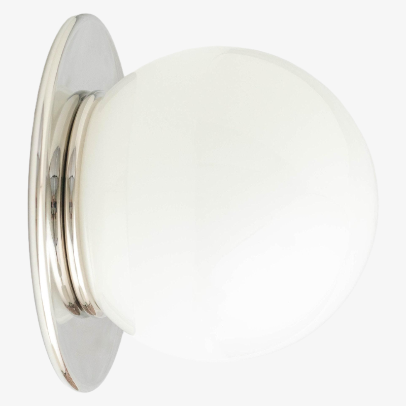 Glorica Glass Solid Brass Vanity Sconce - Compact Flush Mount Globe Light