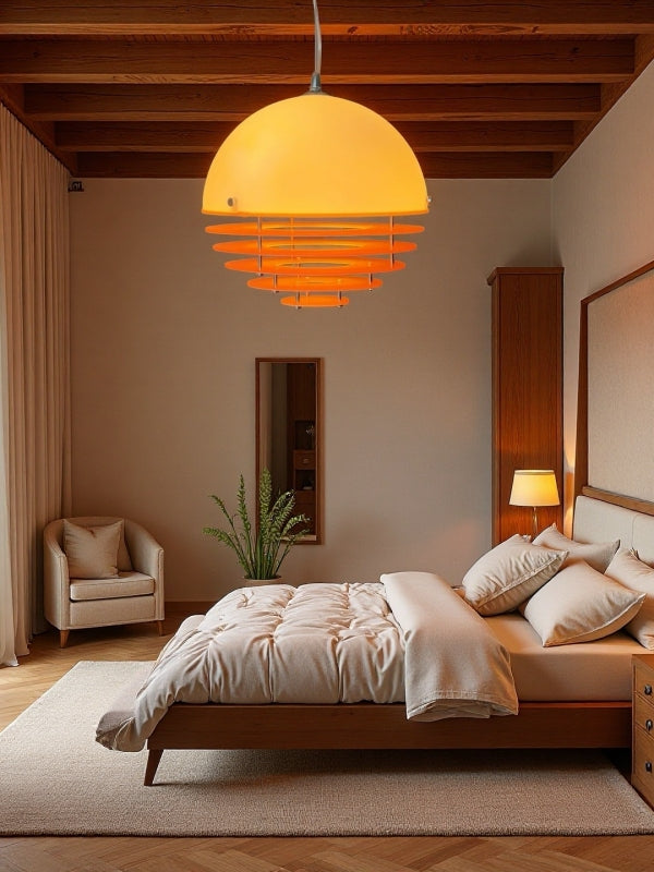 Glass & Acrylic Bauhaus Pendant - Elegant Sunset Glow Living Room Light