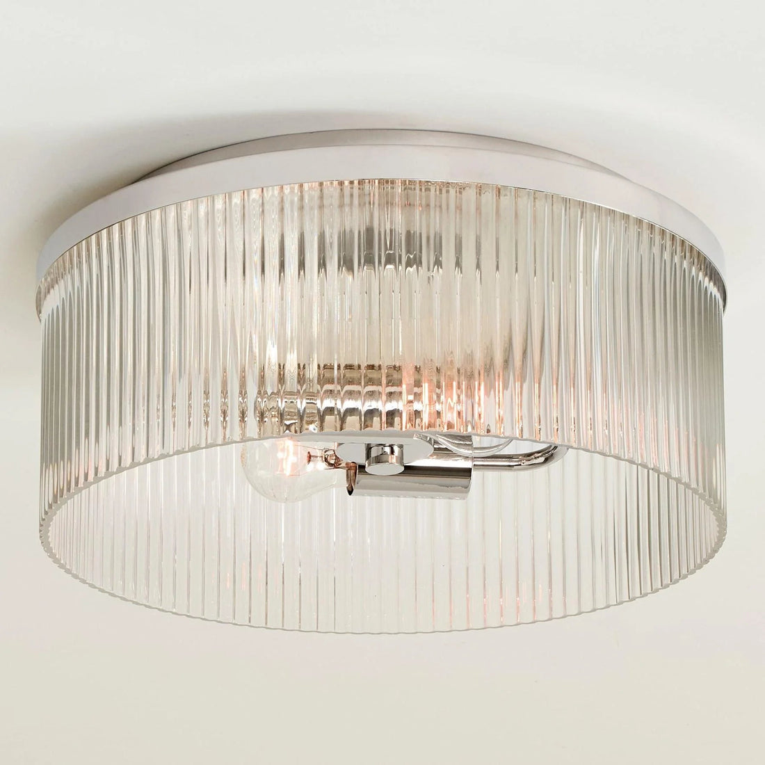 Plafonnier Verre Vintage Semi-Encastré – Modèle Laiton Transparent