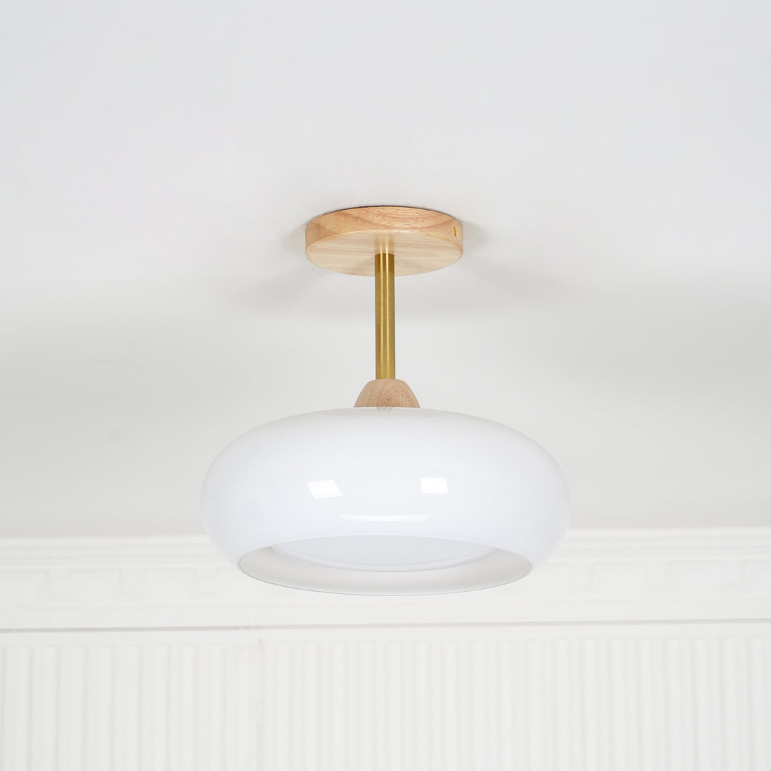 Bauhaus Pot Ceiling Light – Retro Glass Flush Mount for Modern Homes