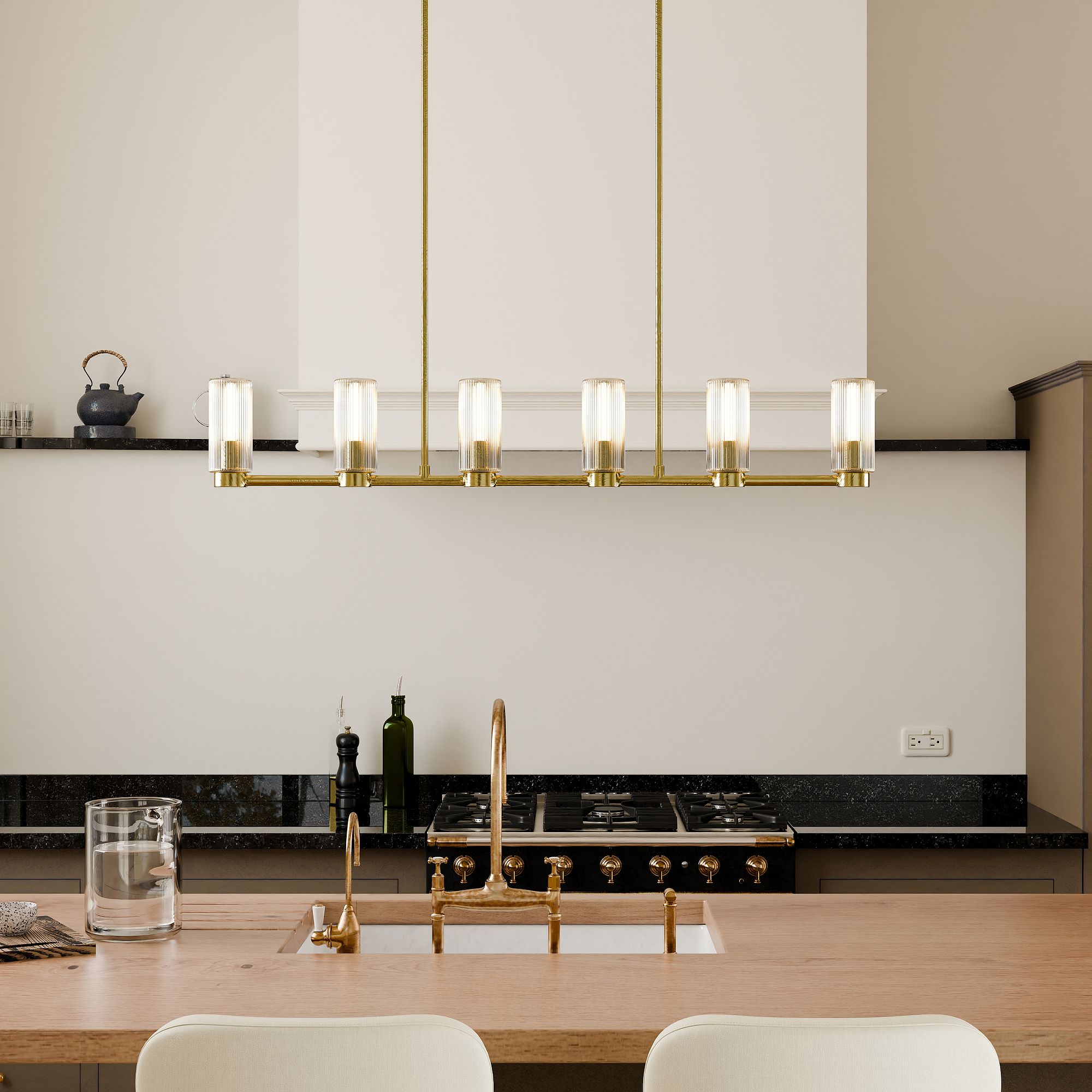 Rivora Fluted Glass Chandelier – Elegant Ribbed Lasting Design