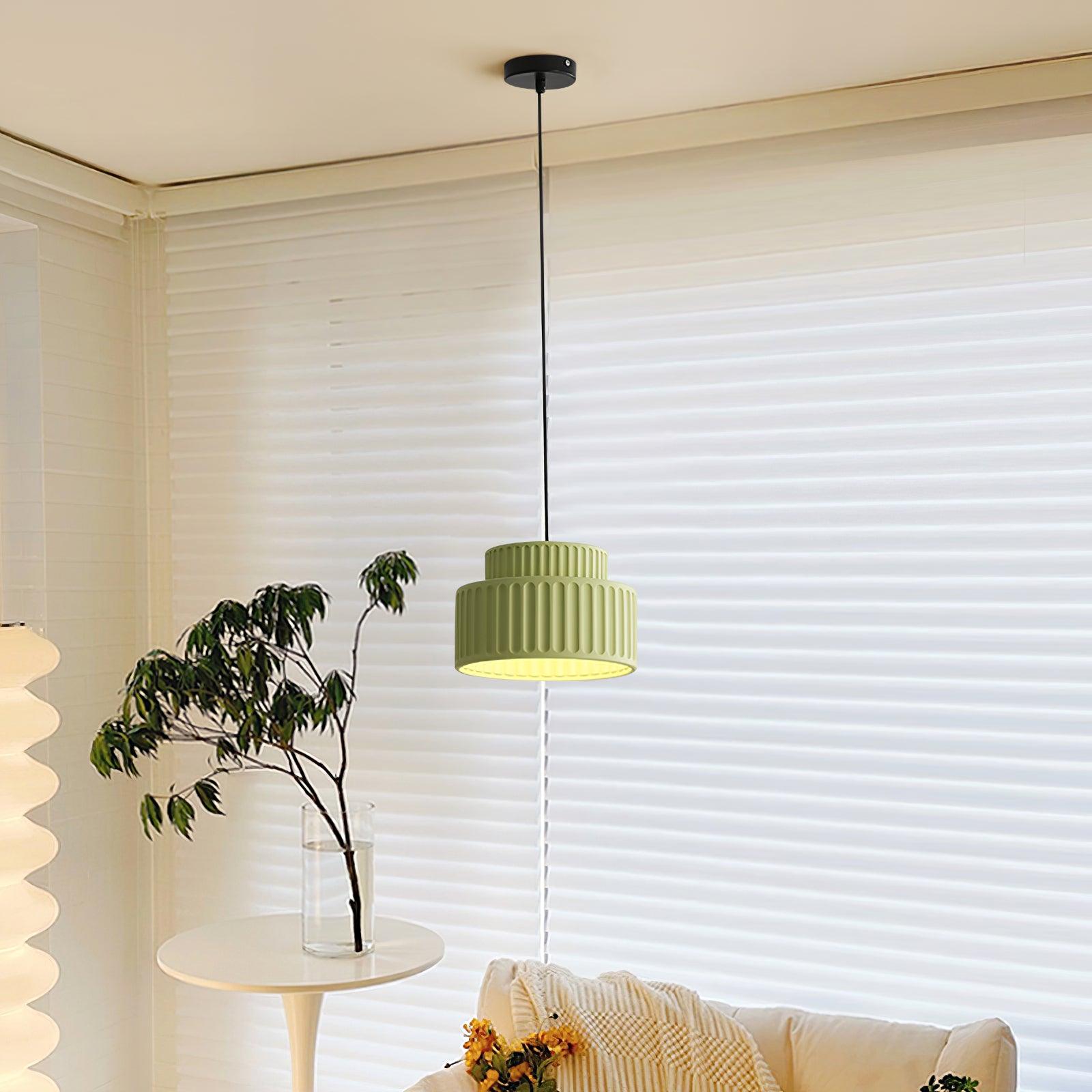 Green Retro Acrylic Ceiling Light Resin Shade Compatible with Dimmer Switches