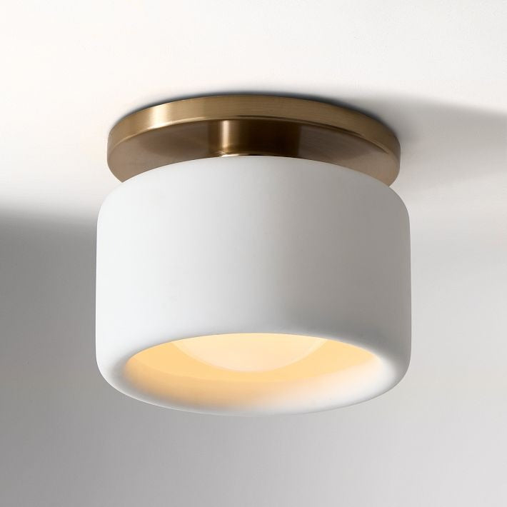 Plafonnier encastré moderne en porcelaine Cerova – Élégant abat-jour ivoire