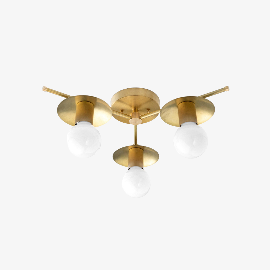 Radiro Globe Industrial Art Deco Light - Unfinished Brass Chandelier with Backsplashes