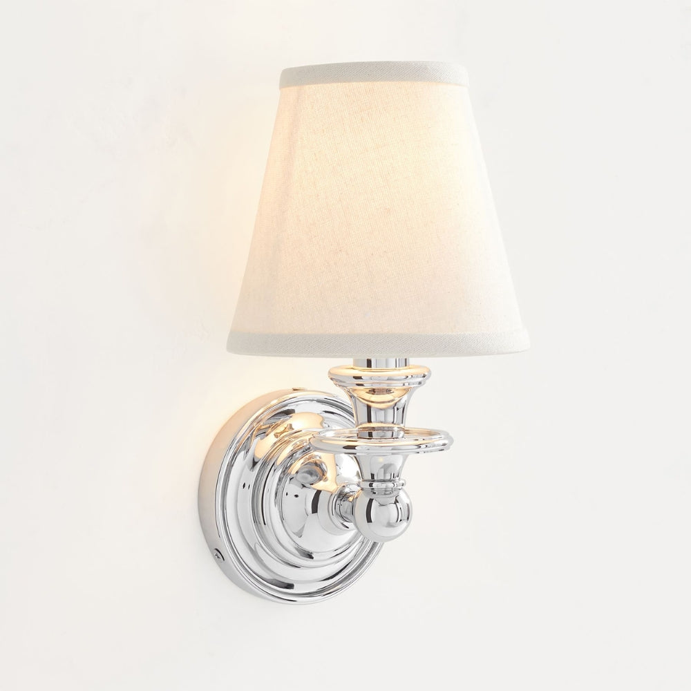 Kalvora Fabric Wall Sconce - Modern Chrome Lamp for Hallway & Bedroom