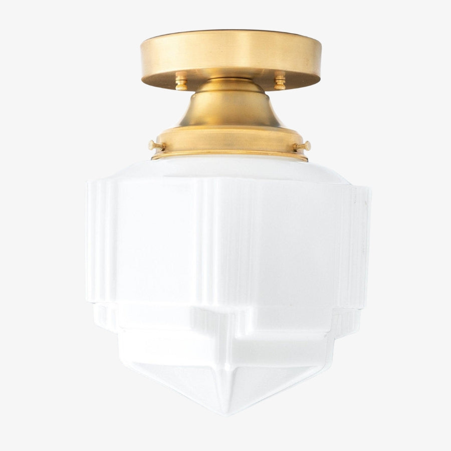 Geotower Glass Art Deco Ceiling Light - Glass Fixture - Elegant Home Lighting