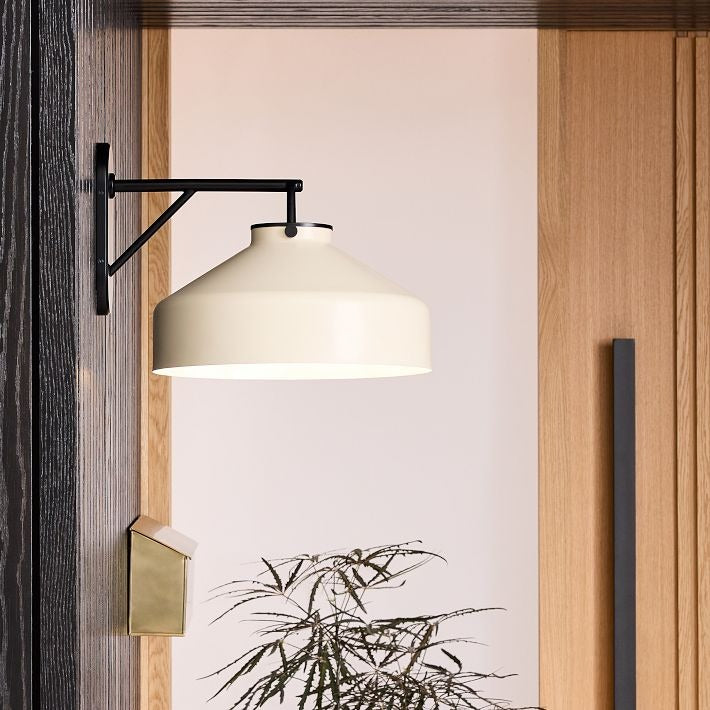 Applique murale d'extérieur minimaliste Hanton – Applique industrielle en métal mat pour espaces modernes