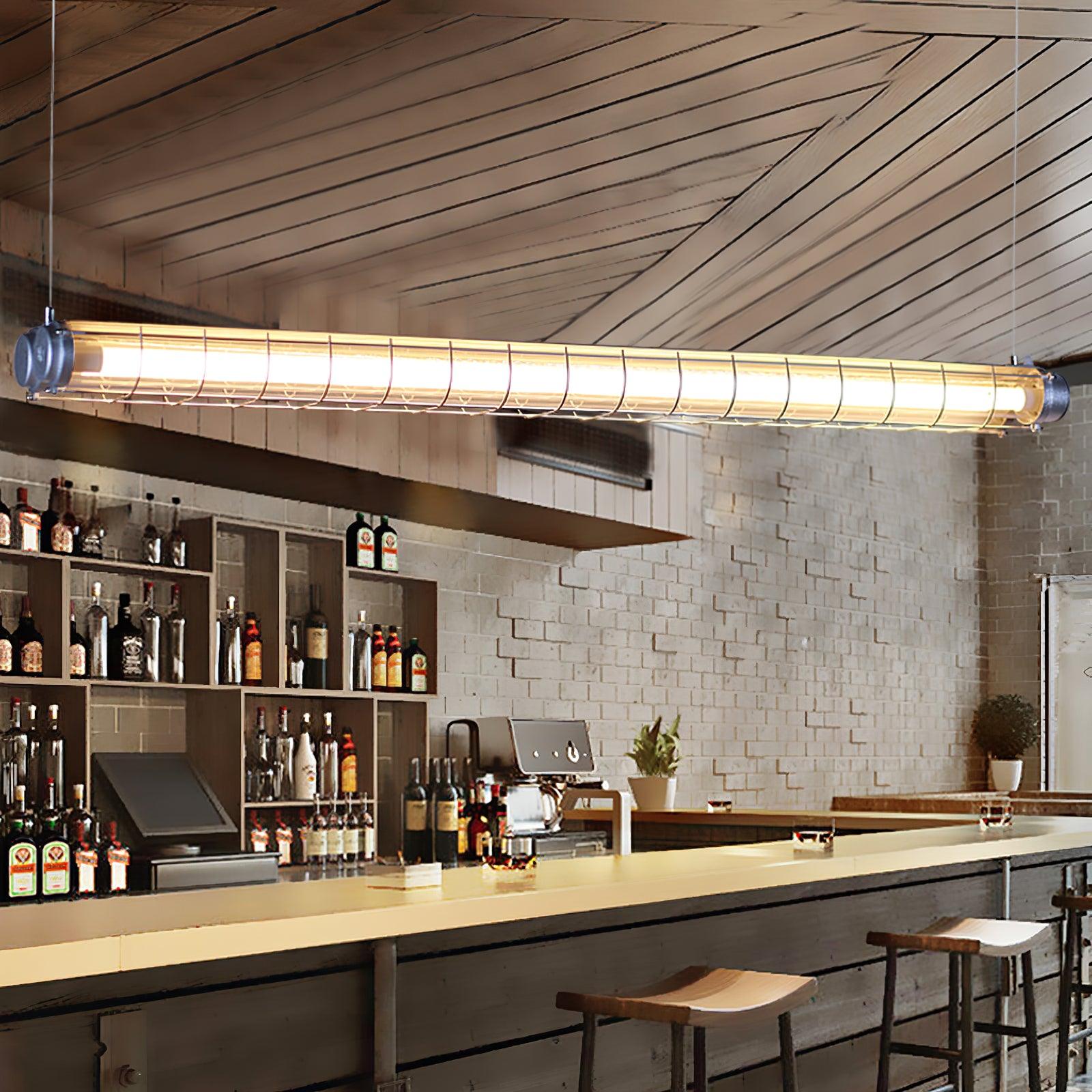 Handcrafted Glass Channel-Set Diffusers Linear Chandelier Sleek Design