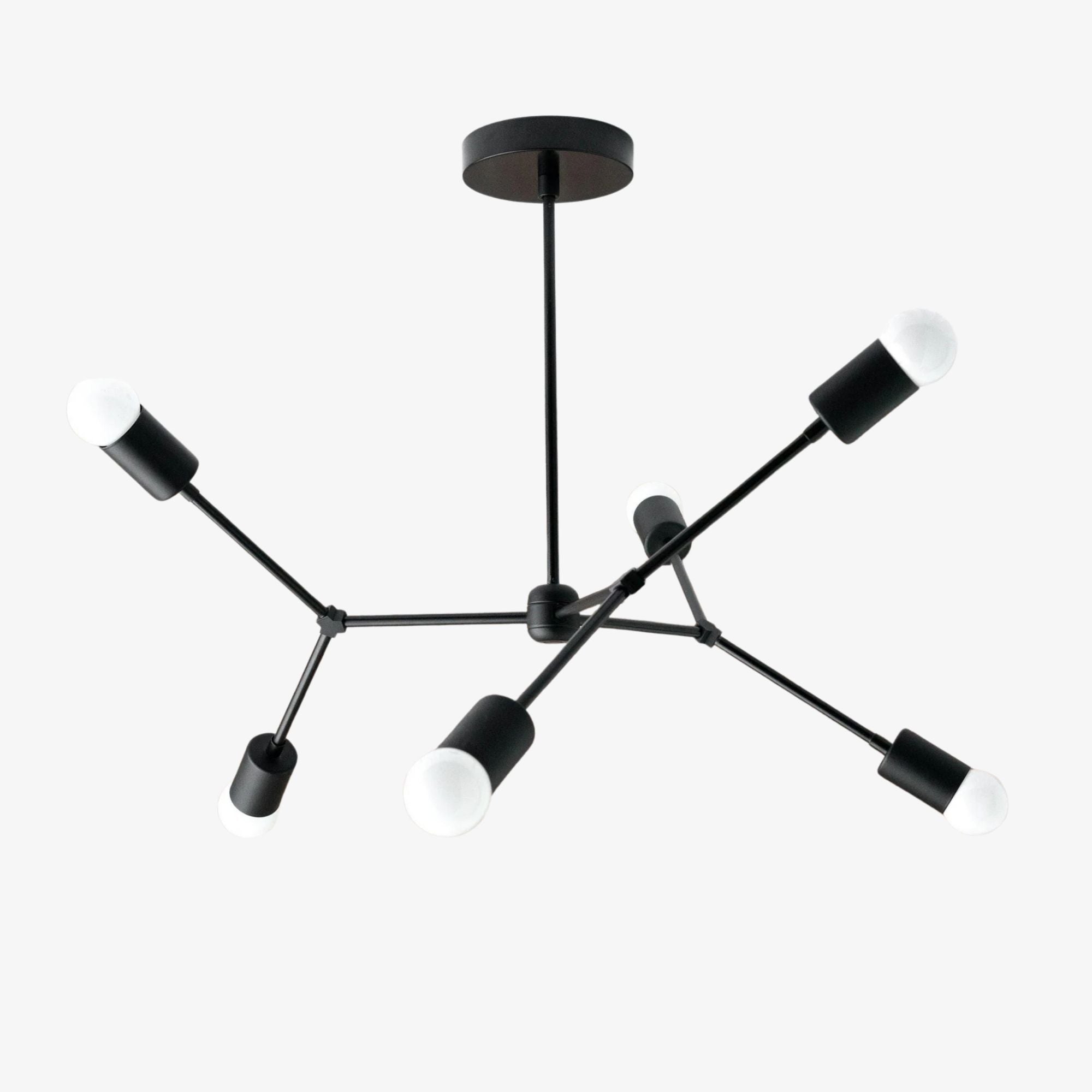 Mobilux Line Industrial Geometric Chandelier - Chrome Nickel Ceiling Light