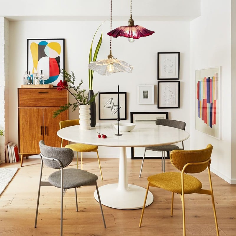 Retro Lotus Glass Pendant Light For bedroom