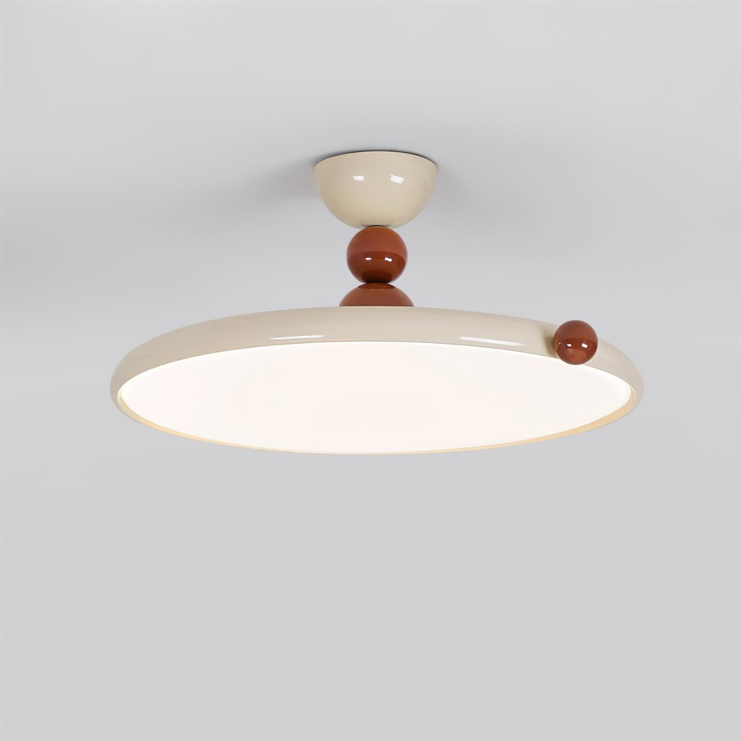 Retro Round Ceiling Light - French Style Aluminum Acrylic