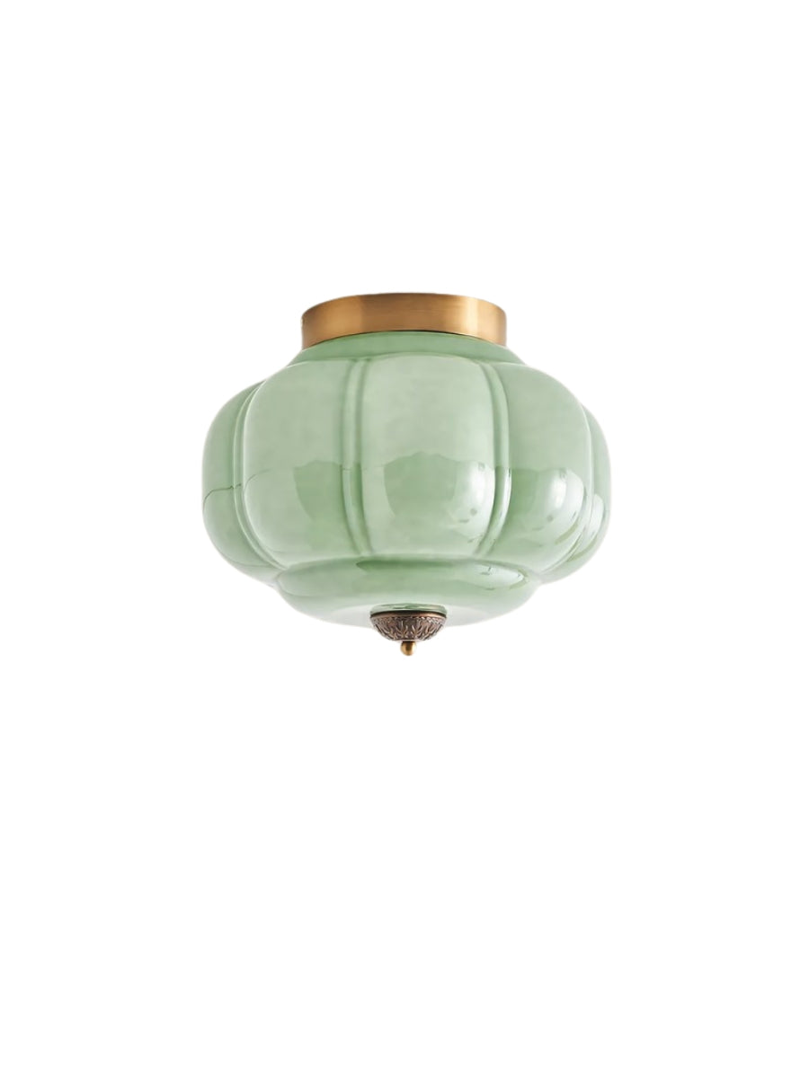 Plafonnier élégant en verre vert