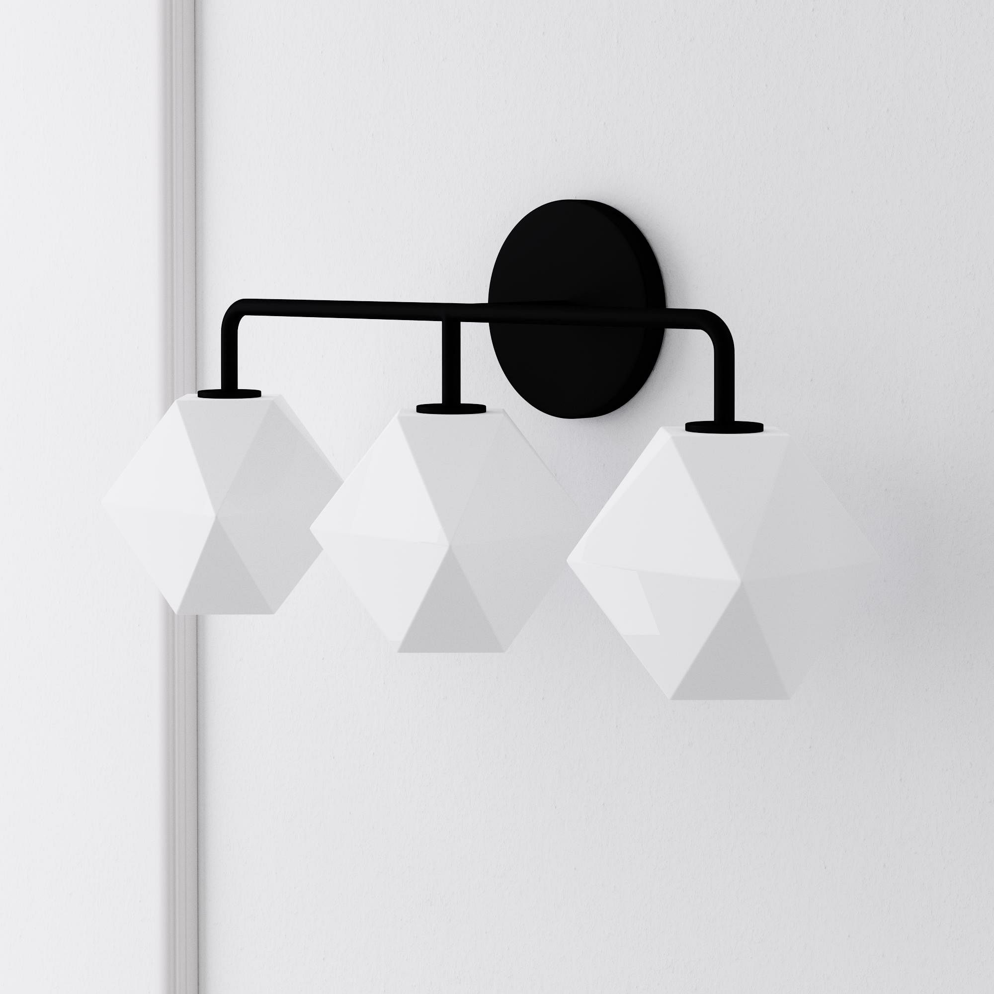 Talvior Geometric Modern Bathroom Sconce - Faceted Shade Light in Luxe Finishes