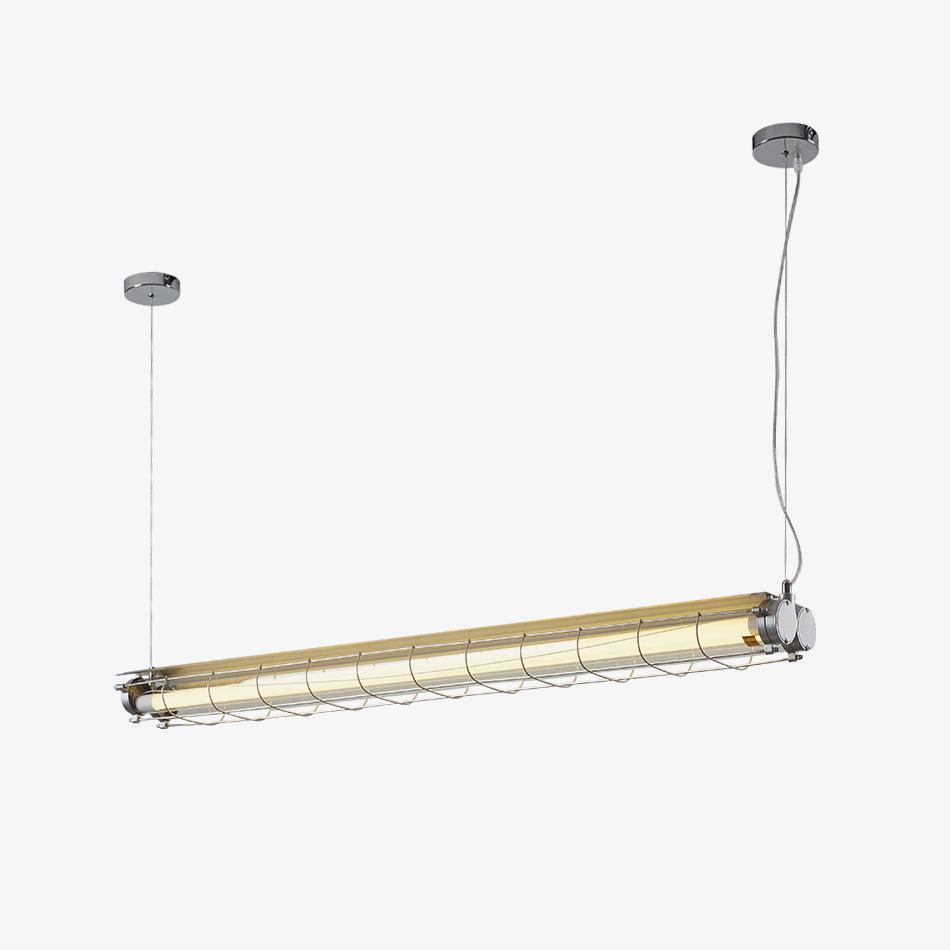 Handcrafted Glass Channel-Set Diffusers Linear Chandelier Sleek Design