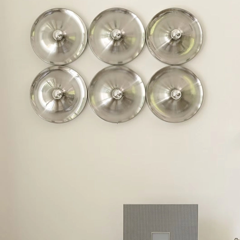 Sleek Space-Age Disk Ceiling Lamp Chrome Gold White Black Not Dimmable