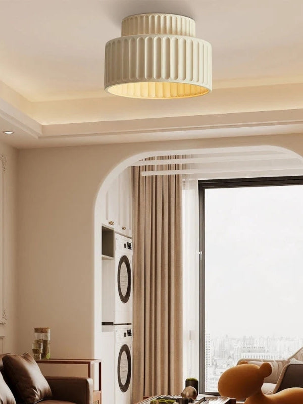 White Resin Rim Acrylic Ceiling Lamp IP20 Environment Indoor