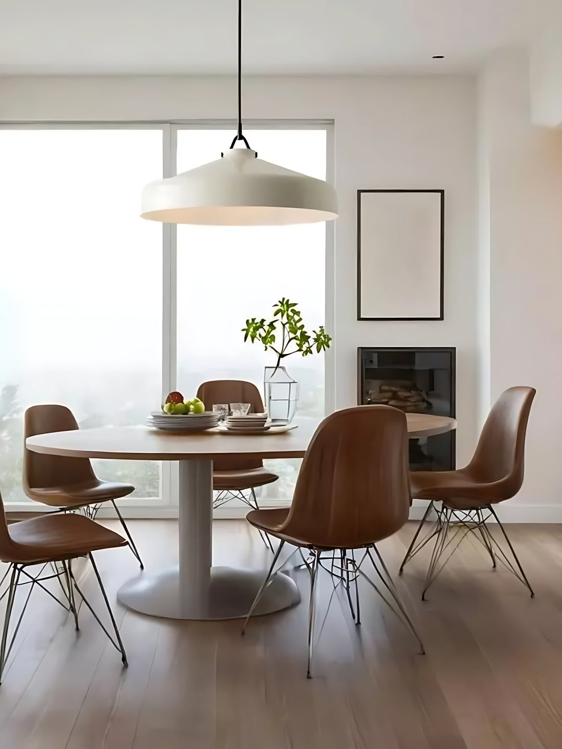 Suspension minimaliste en métal Morandi : un charme doux et subtil
