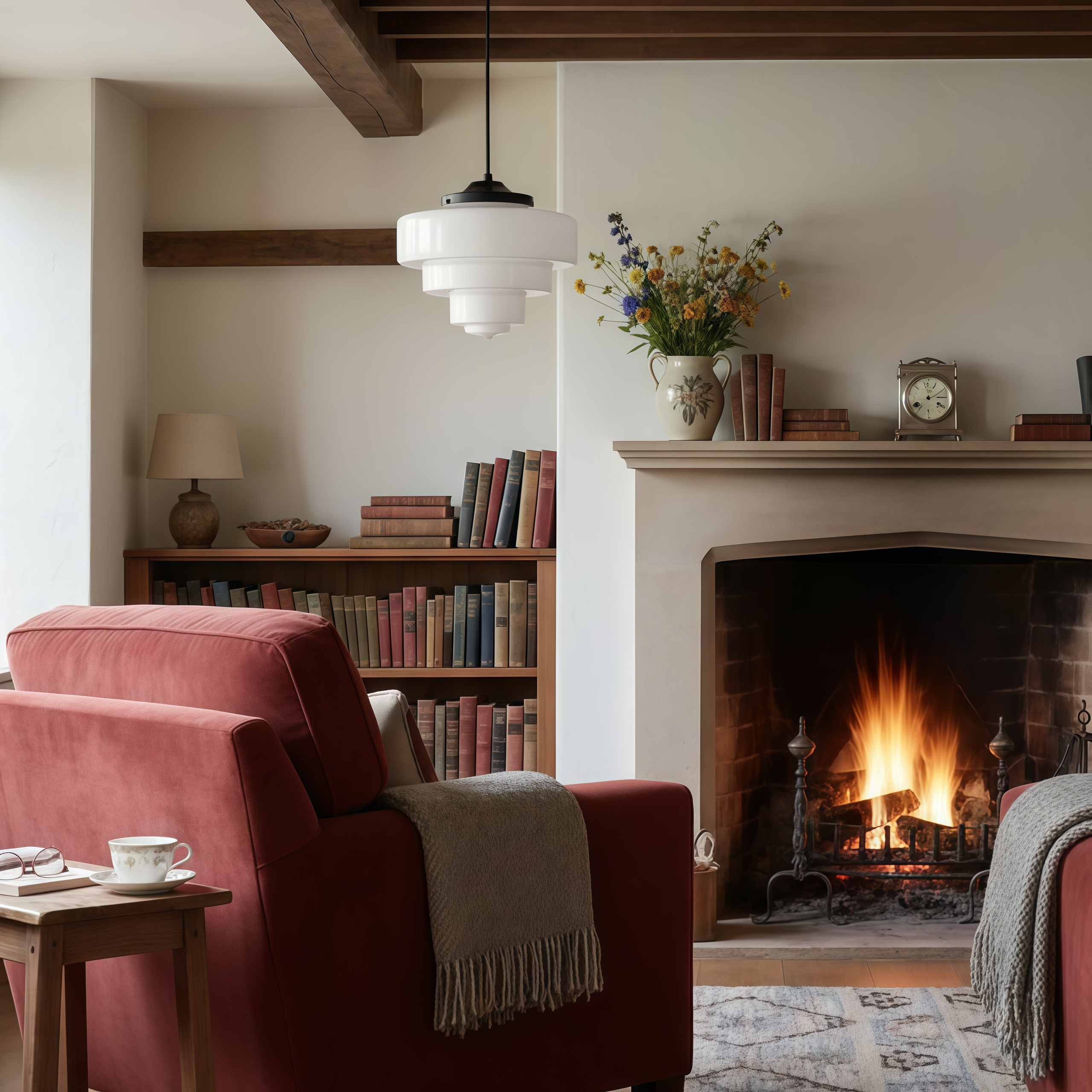 Geotower Glass Brass Pendant Light – Art Deco Opal Globe Ceiling Fixture