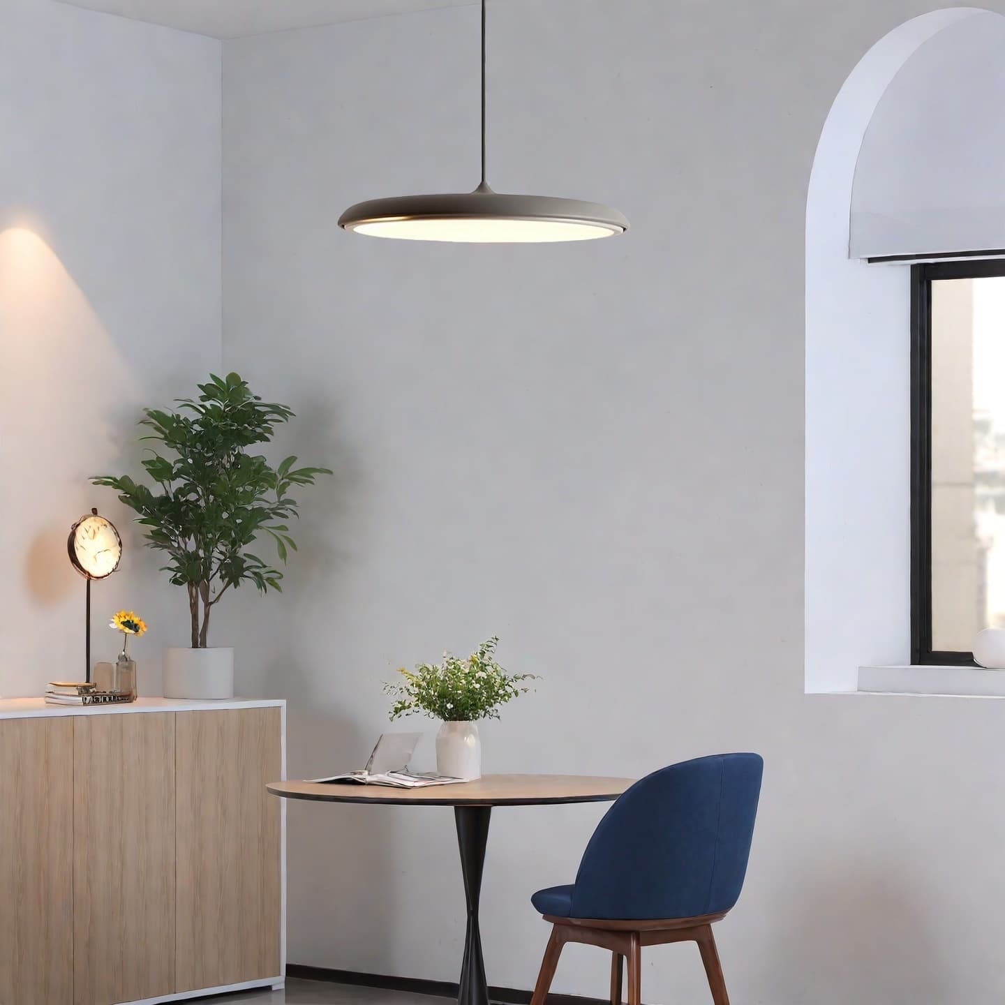 Macaron Pendant Light - Contemporary Dark Blue Metal Acrylic Decor