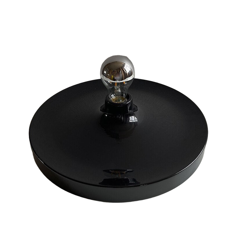 Plafonnier disque élégant de l'ère spatiale, chrome, or, blanc, noir, non dimmable