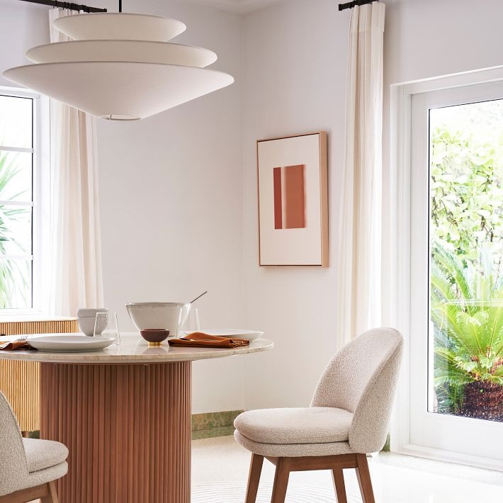 Solivara Linen Pendant Light - Modern Layered Lamp for Living Room