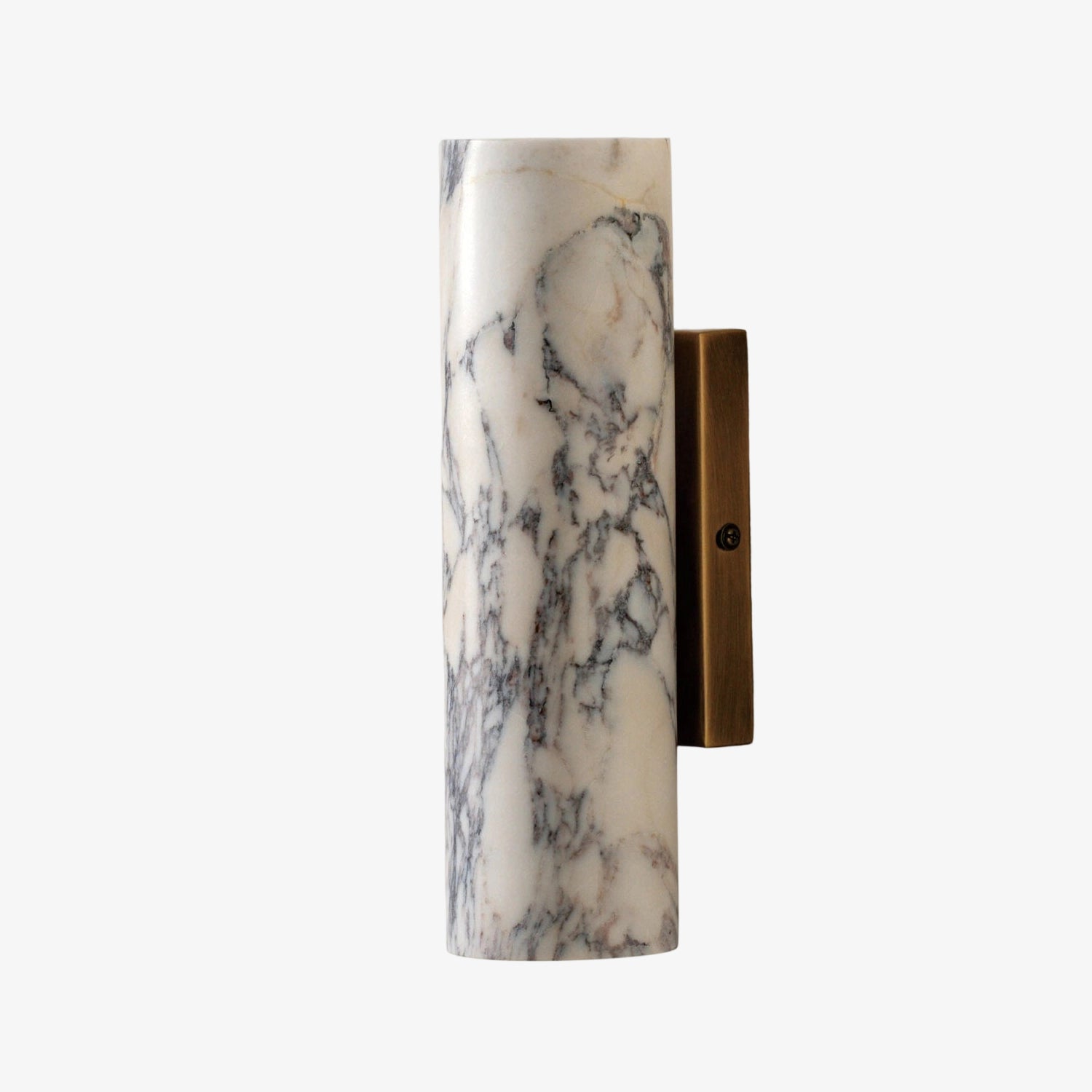 Wolvina Natural Marble Tube Sconce with Sleek Metal Details