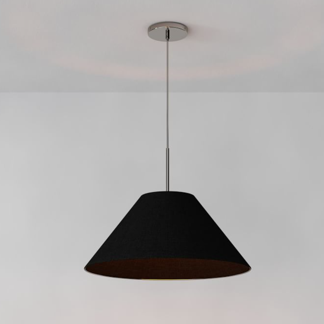 Conica Cone Fabric Pendant Light - Metal Adjustable Lamp for Bedroom