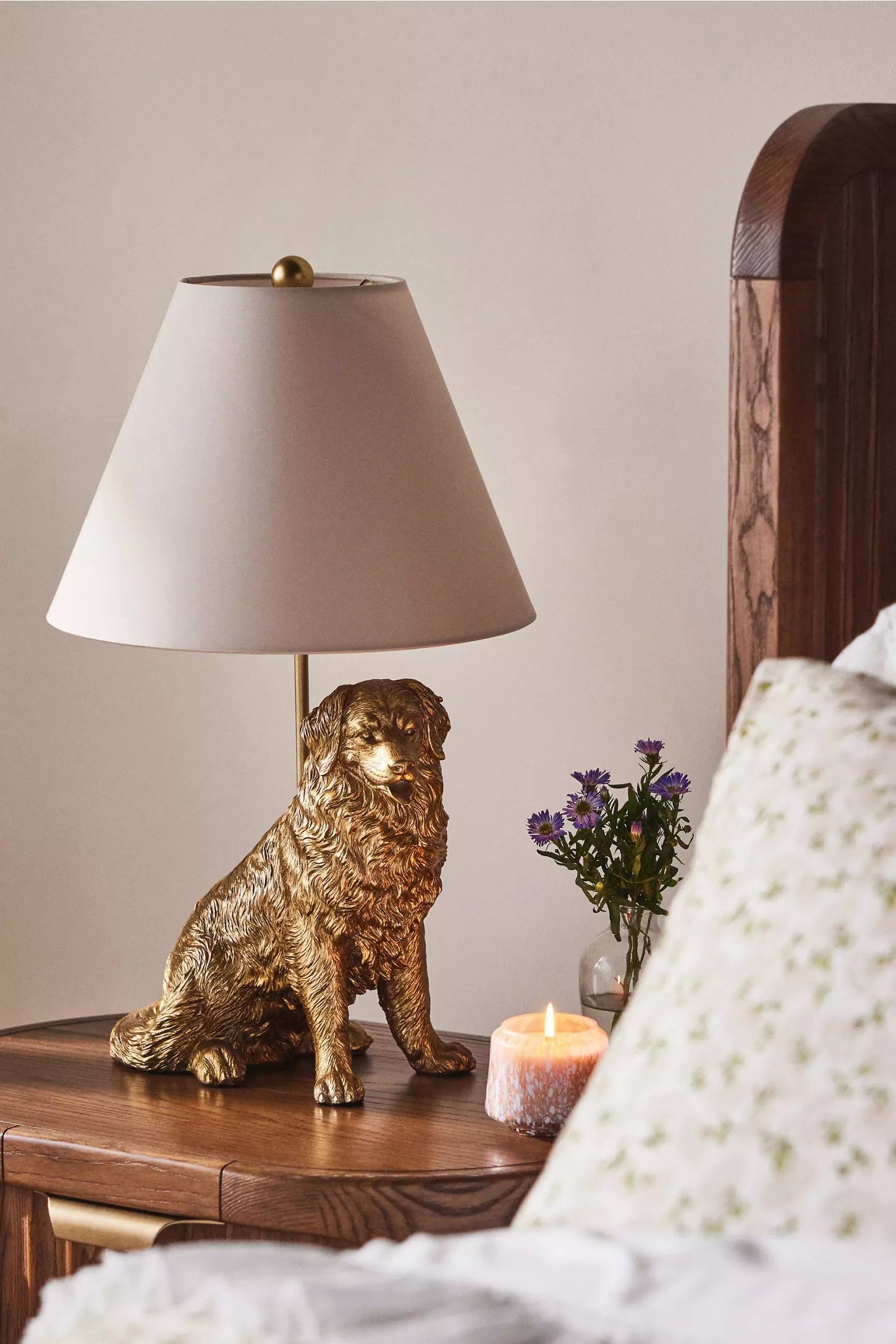 Pawdia Fabric Decorative Table Lamp - Animal Sculpture Bedside Lamp