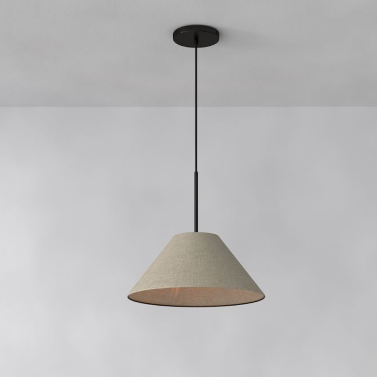 Conica Cone Fabric Pendant Light - Metal Adjustable Lamp for Bedroom