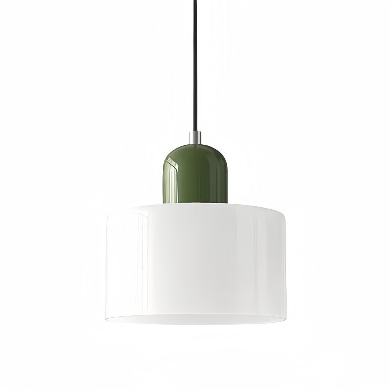 Morandi Cylinder Glass Pendant Light – Minimalist Disc Glass Lamp
