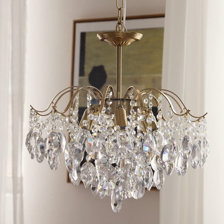 Vintage Sumptuous Teardrop Crystal Chandelier