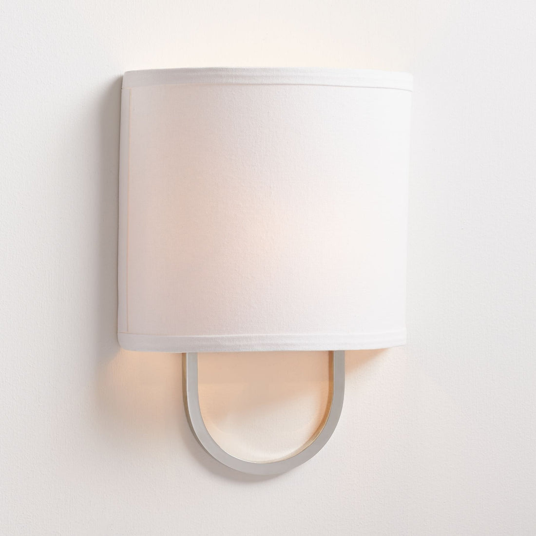 Nolvara Fabric Shade Wall Sconce - Metal Arm Elegant Light for Bedroom