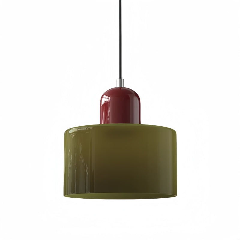 Morandi Cylinder Glass Pendant Light – Minimalist Disc Glass Lamp
