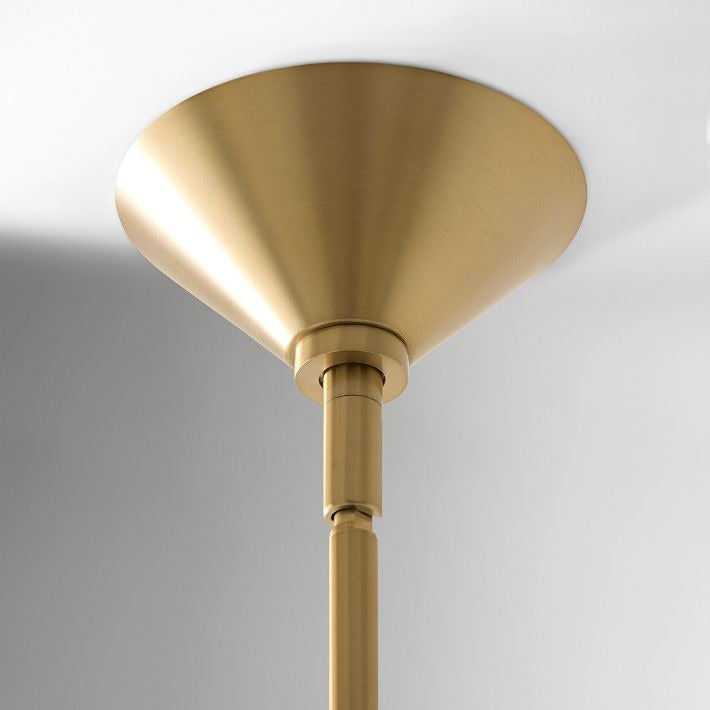 Calvor Linear 2 Light Chandelier - Porcelain Shades and Bronze Finish