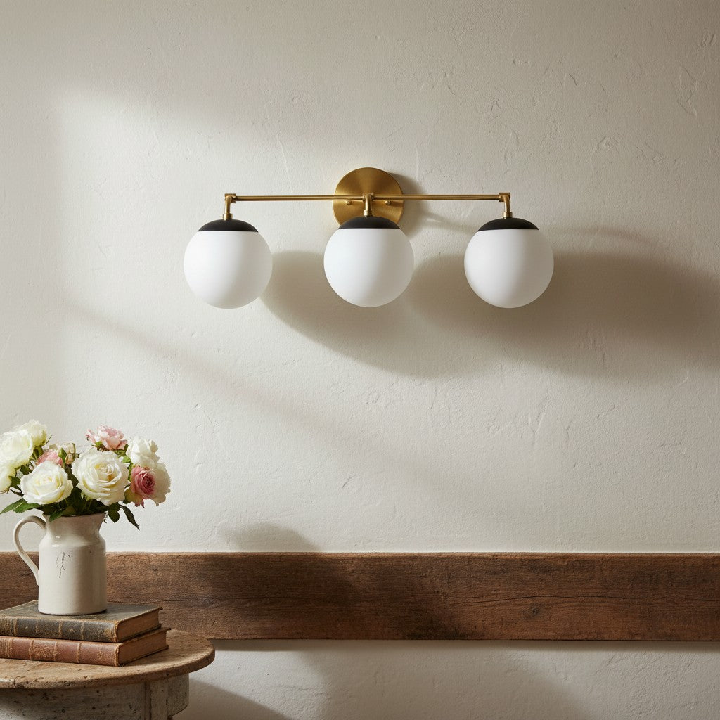 Glorica Glass Wall Sconce - Modern Vintage Vanity Light Fixture