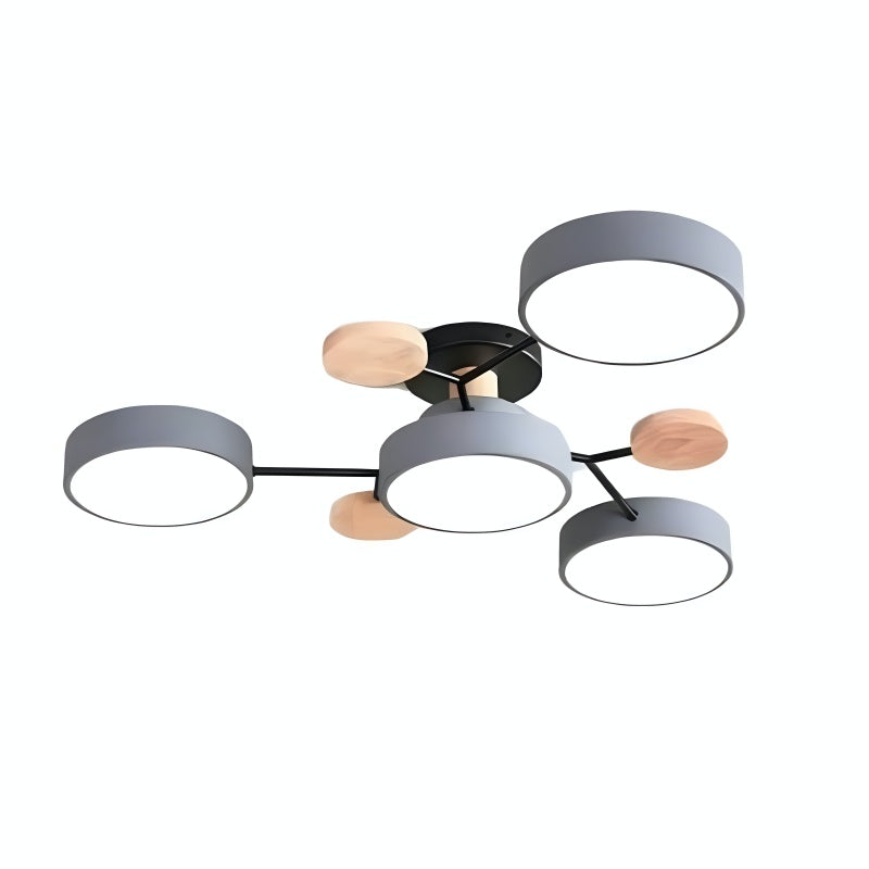 Branch Multi Heads Ceiling Lamp – Nordic Style Disc Lamp