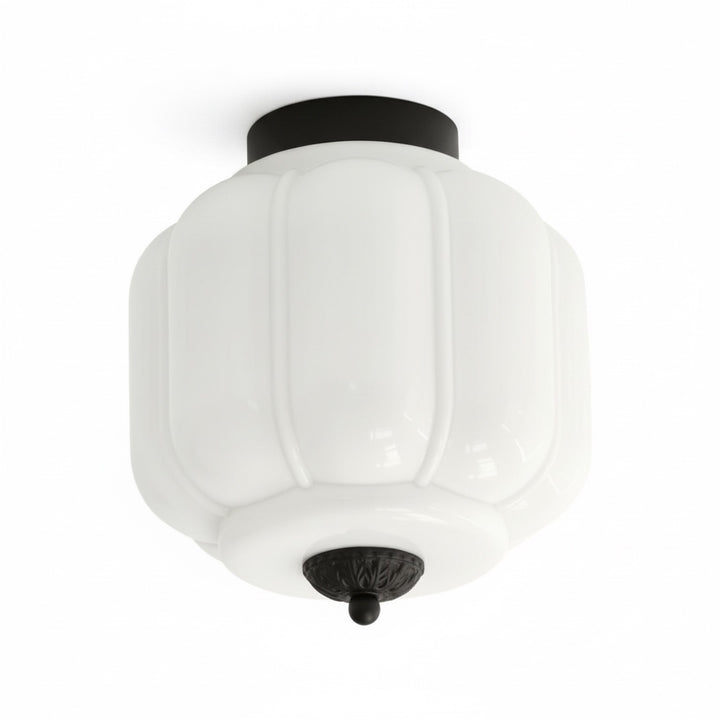 Vintage Eloise Milk Glass Flush Mount Ceiling Light - Vintage Charm Soft Glow