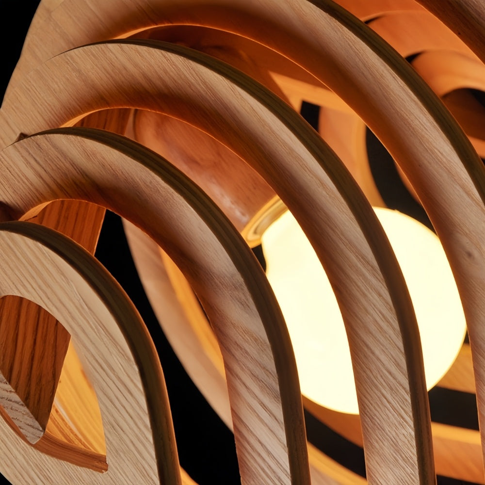 Wood Pendant Light - Nordic 3D Wooden Lighting Design