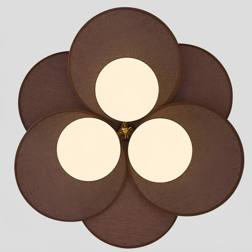 Raffia Leaf 3 Globe Ceiling Light - Flower Petal Glass Ceiling Lamp